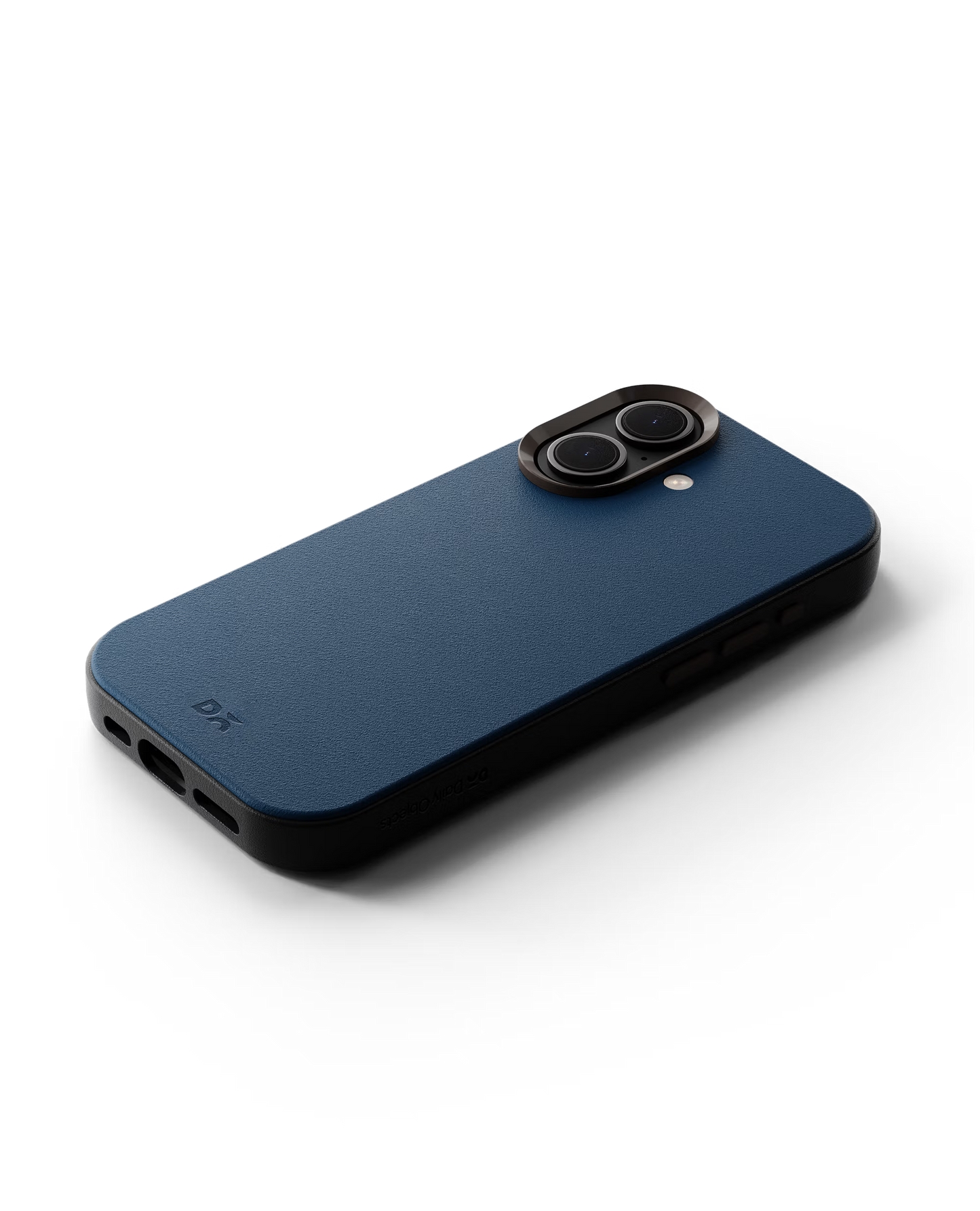 Navy Blue-Grey Leatherite MagSafe Phone Case Cover for iPhone 17